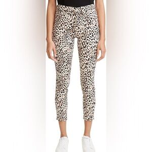 JEN7 by 7 for All Mankind Ankle Skinny Jeans Women's Size 0 Leopard Print